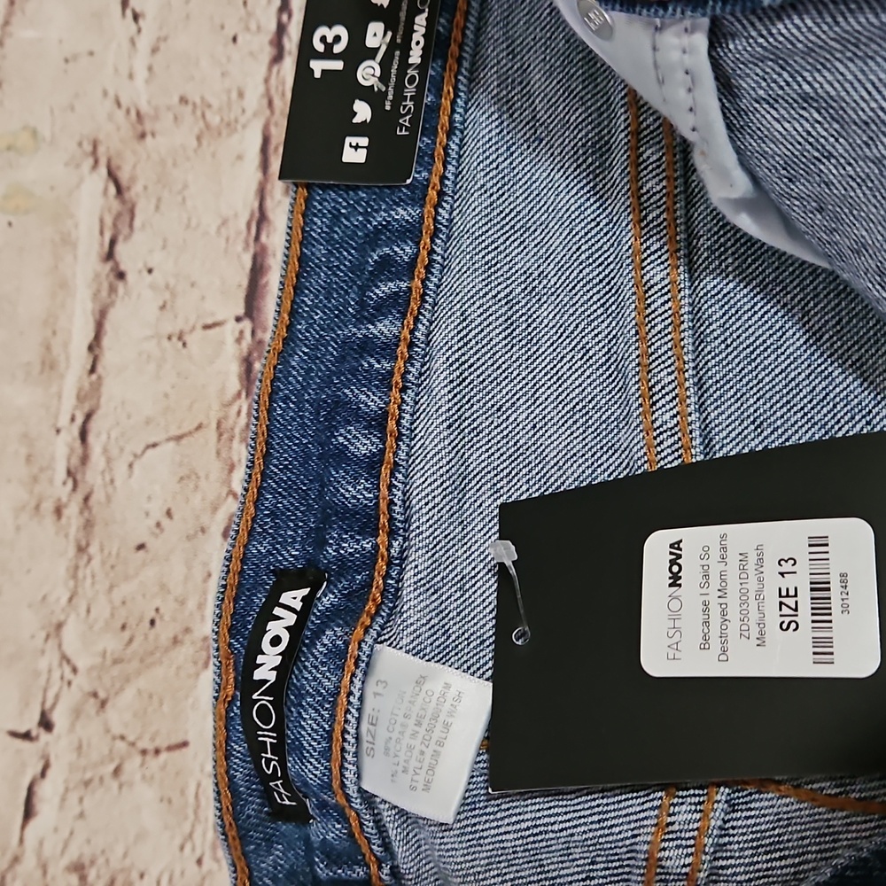 Fashion Nova High Waisted DIY Bermula Jean Jorts Rough Edge Size 13 - Picture 3 of 7